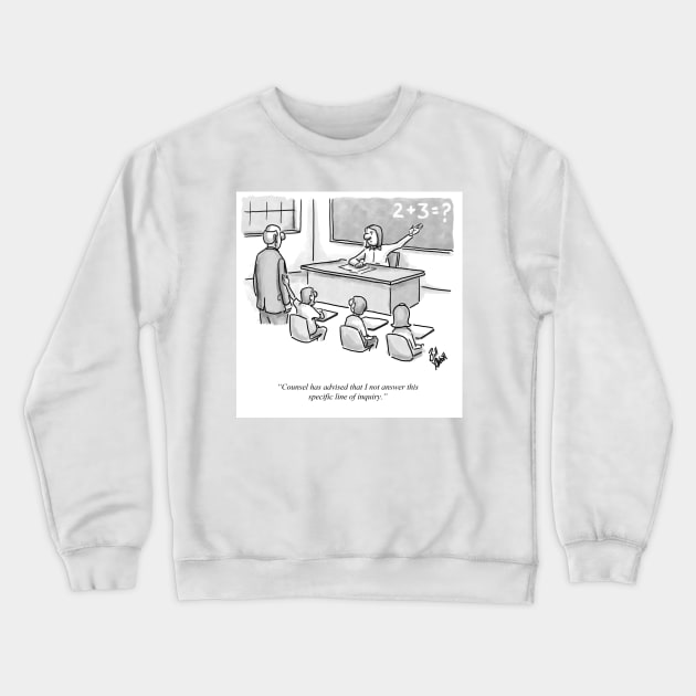 Classic Lawyer in School Cartoon Crewneck Sweatshirt by abbottcartoons